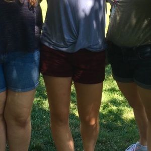 Maroon Jean shorts